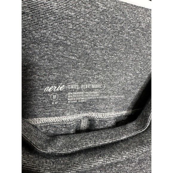 Aerie Heathered Gray Cropped Leggings Tie Detail Hem‎ Women's Size Medium - Picture 5 of 6